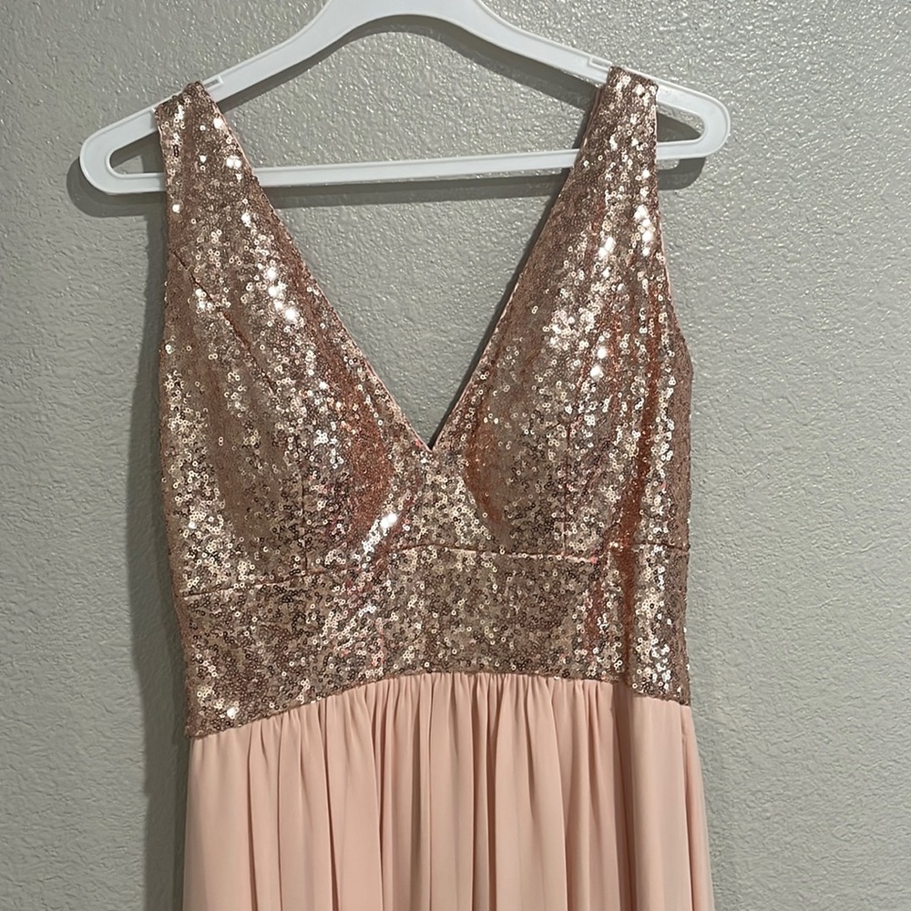 Jasmine sequins dress lined  size 12 coral, pink color